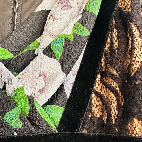 NWT Tadashi Shoji Floral Neoprene Lace Back Aline Gown Dresses - Picture 10 of 12